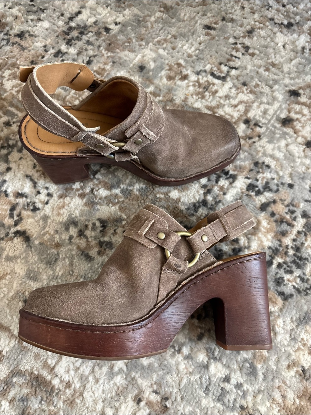 BORN Suede Platform Clog Heels - Women Shoes